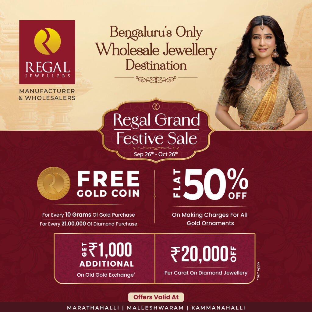 Regal Grand Festive Sale 2025 at Regal Jewellers Bangalore – Flat 50% off on gold making charges and free gold coin offer