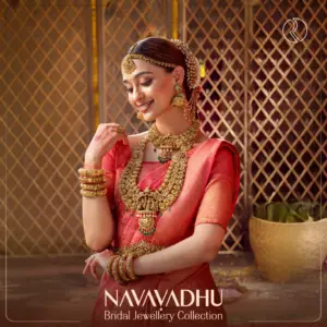 Navavadhu- signature bridal jewellery collection featuring traditional gold necklaces and gemstone bridal jewellery by Regal Jewellers
