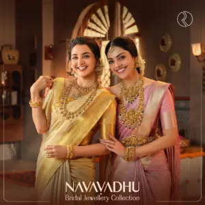 Nagas bridal jewellery with temple motifs from the Navavadhu bridal jewellery collection by Regal Jewellers