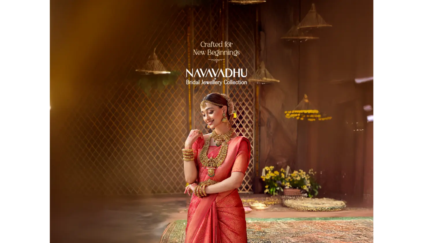 Bridal gold jewellery with traditional Nagas designs from Regal Jewellers Navavadhu collection