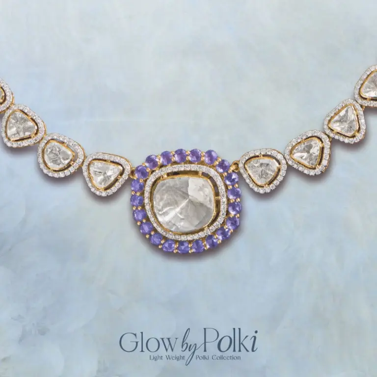 light weight Polki necklace Regal Jewellers