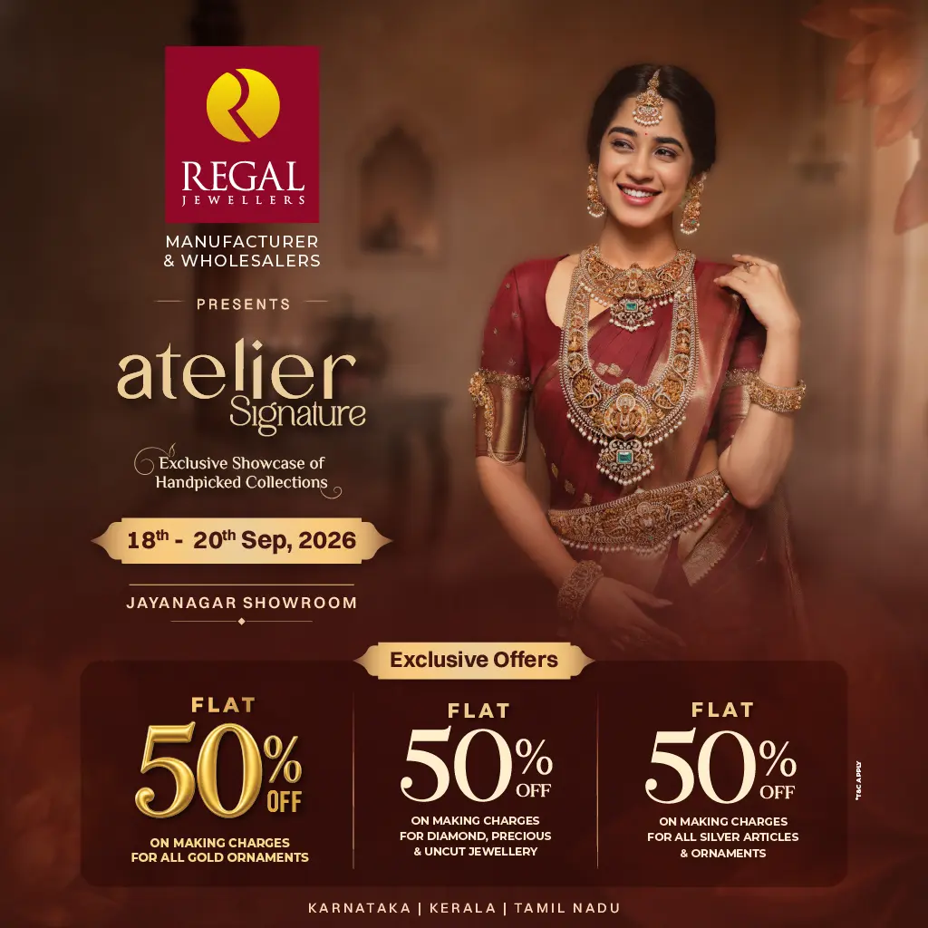 Atelier Signature jewellery exhibition and exclusive jewellery offers at Regal Jewellers Jayanagar showroom in Bengaluru