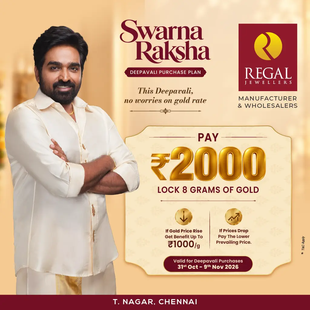 Swarna Raksha gold booking scheme at Regal Jewellers Chennai for Deepavali gold jewellery purchases